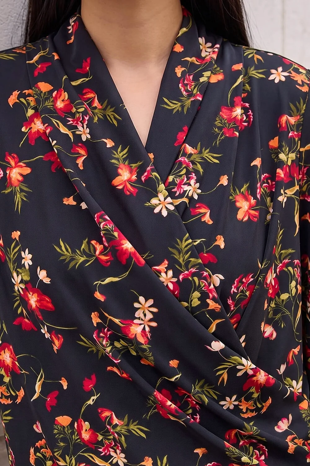 Roman Red Floral Prt Wrap Top - 16 Image 4