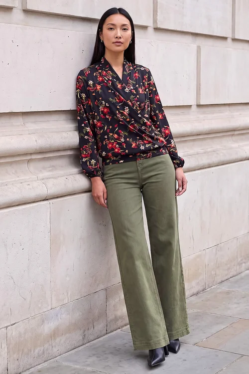 Roman Red Floral Prt Wrap Top - 16 Image 3