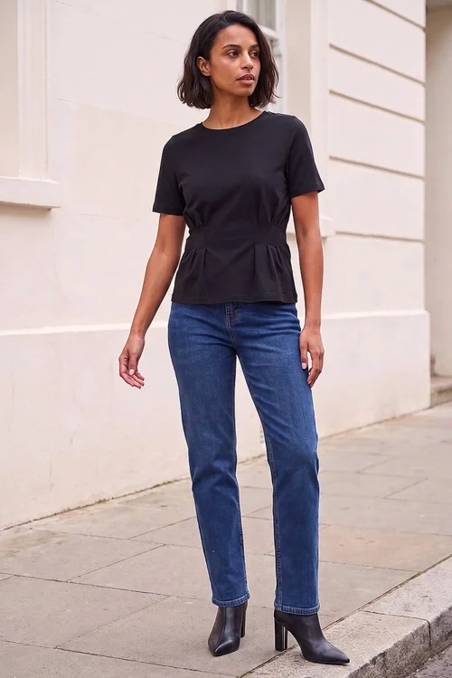 Dusk Black Pintuck Stretch T-shirt - 12 Image 3