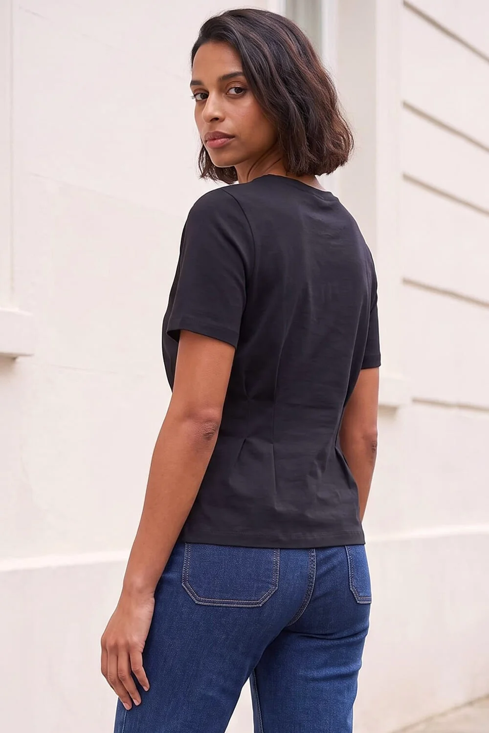 Dusk Black Pintuck Stretch T-shirt - 12 Image 2