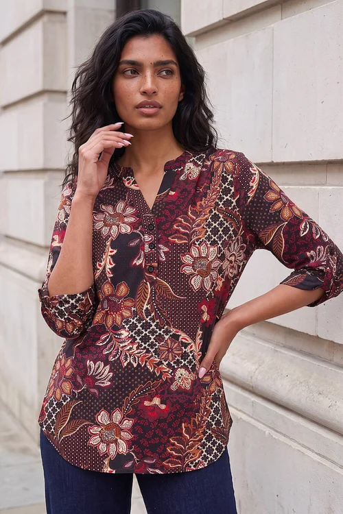 Roman Red Floral Puff Shirt - 16 Image 2