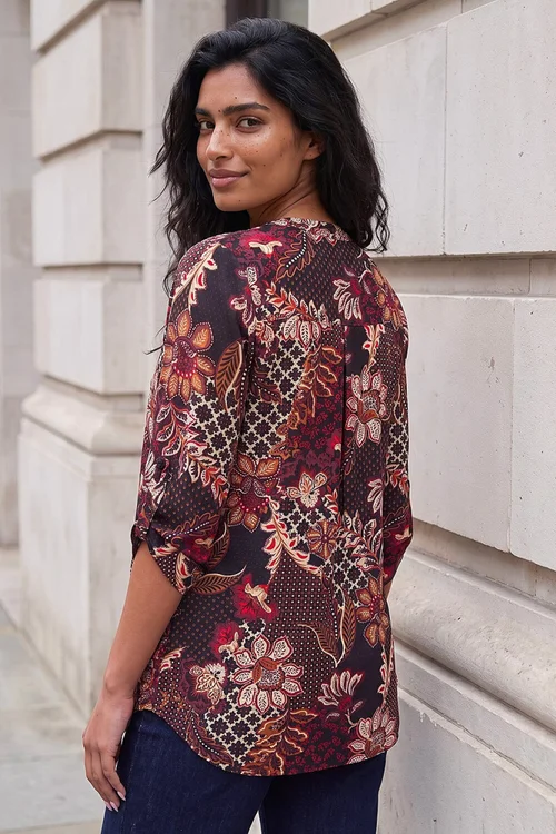 Roman Red Floral Puff Shirt - 16 Image 4