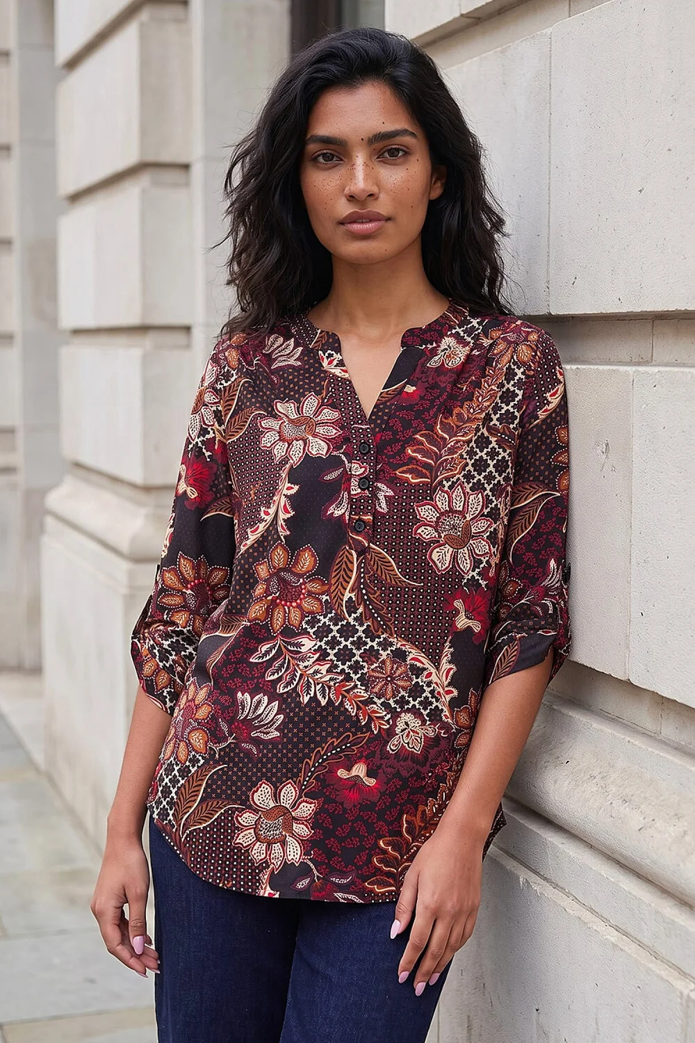 Roman Red Floral Puff Shirt - 16 Image 3