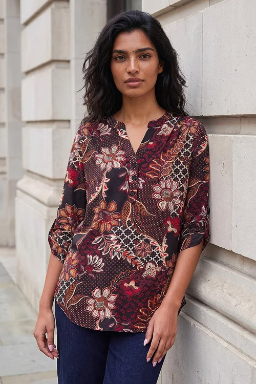 Roman Red Floral Puff Shirt - 16 Image 3