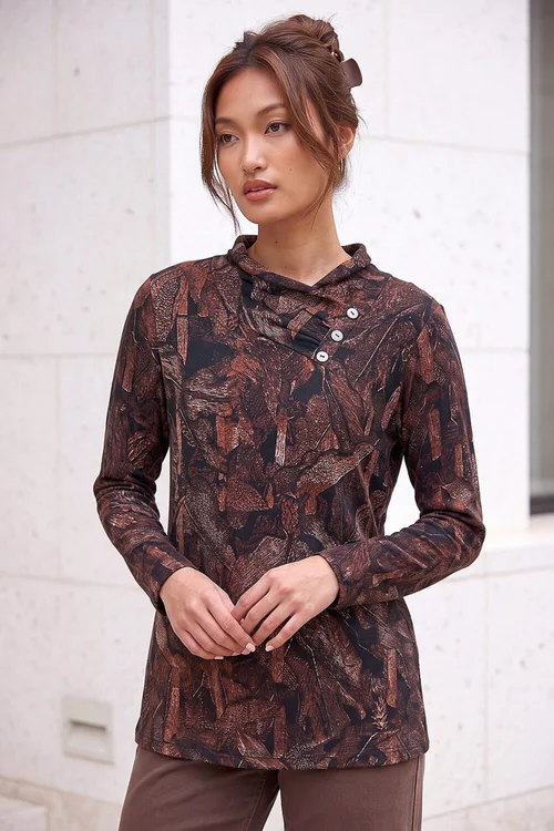 Roman Rust Abstract Snit Top - 18 Image 1