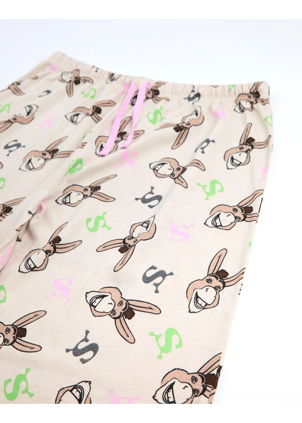 Vanilla Underground Shrek Womens Multicoloured Donkey Short Sleeve Long Leg Pyjama Set (XS-XL) - S Image 4