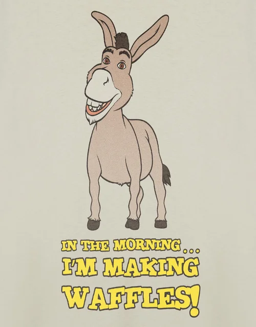 Vanilla Underground Shrek Unisex Beige Donkey Short Sleeved T-Shirt (S-XXXL) - S Image 6