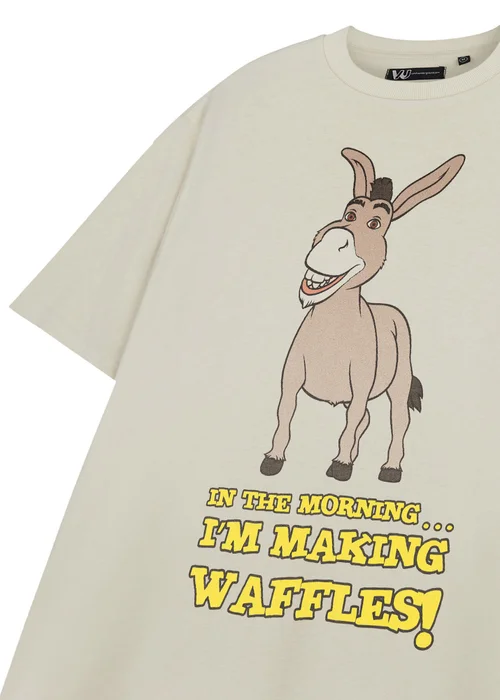 Vanilla Underground Shrek Unisex Beige Donkey Short Sleeved T-Shirt (S-XXXL) - S Image 2