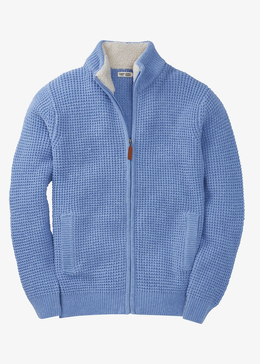 Cotton Traders Arctic Blue Borg Trim Cardigan - 2XL Image 4