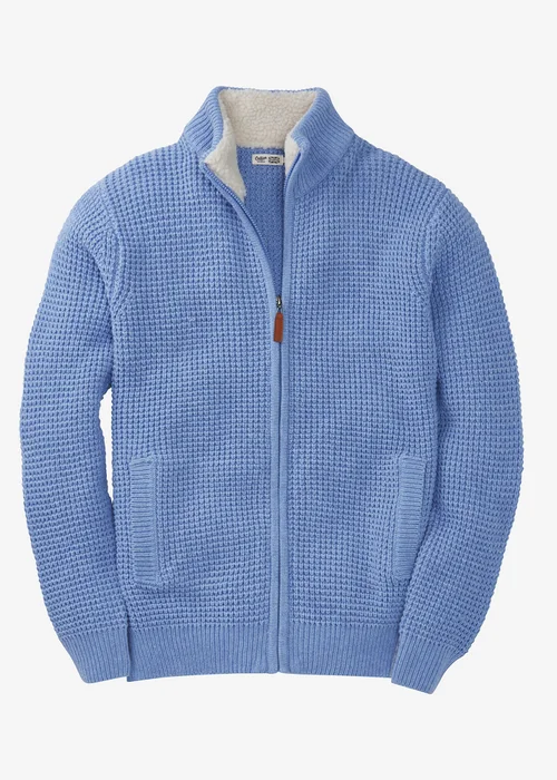 Cotton Traders Arctic Blue Borg Trim Cardigan - 2XL Image 4