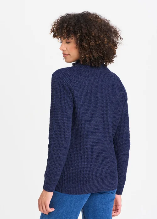 Cotton Traders Marine Borg Trim Cardigan - 3XL Image 2