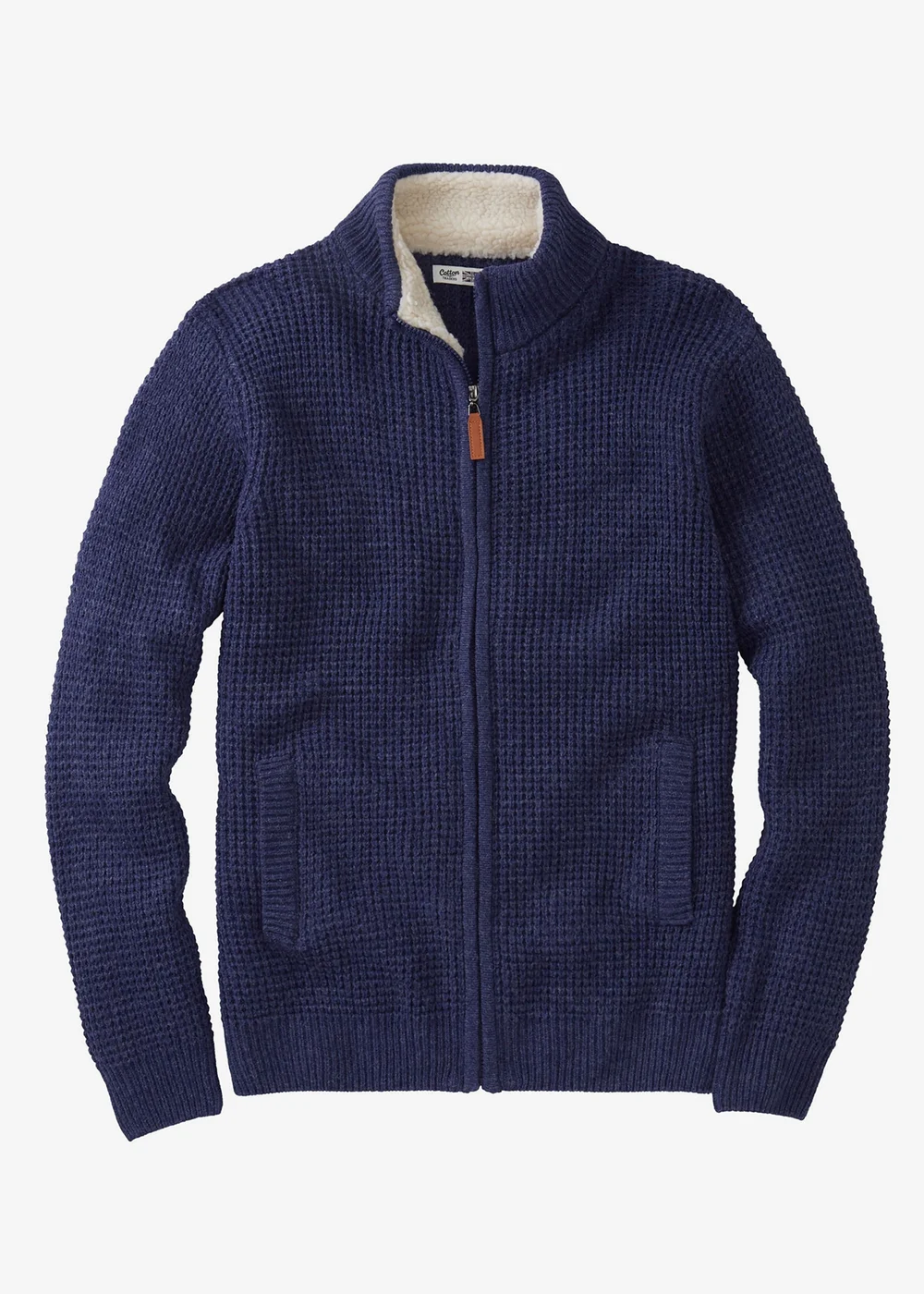 Cotton Traders Marine Borg Trim Cardigan - 3XL Image 4