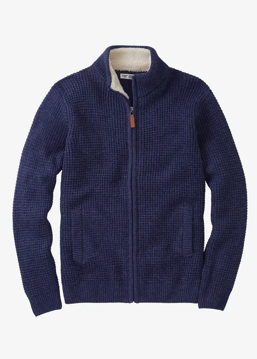 Cotton Traders Marine Borg Trim Cardigan - 3XL Image 4