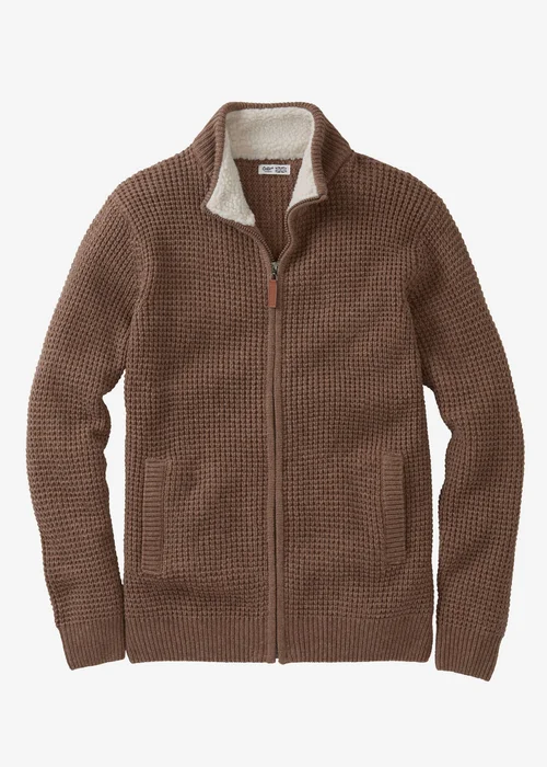 Cotton Traders Walnut Borg Trim Cardigan - XL Image 4