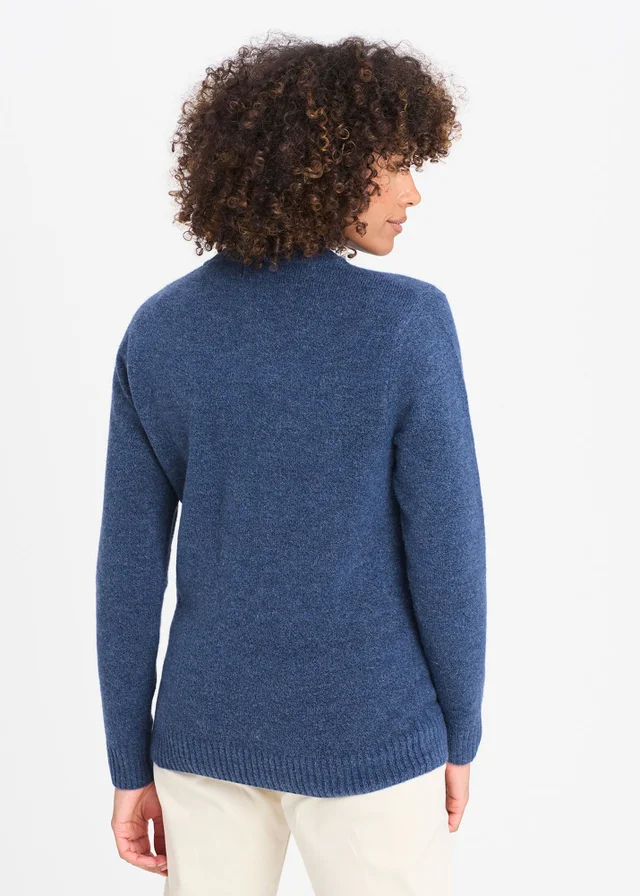 Cotton Traders Blue Dusk Cosy Knit Crew Neck Jumper