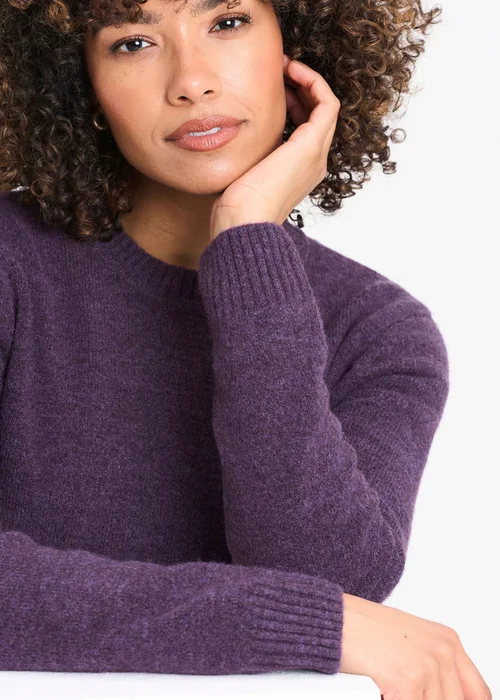 Cotton Traders Blackcurrant Cosy Knit Crew Neck Jumper - L Image 3