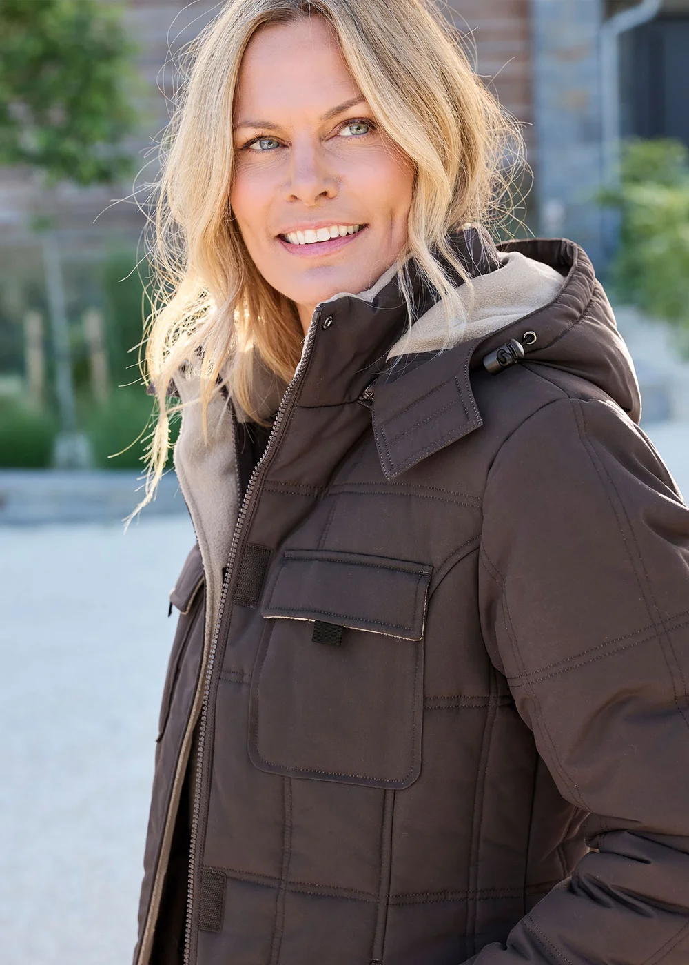 Cotton Traders Chocolate Long Padded Hooded Coat - 12 Image 4
