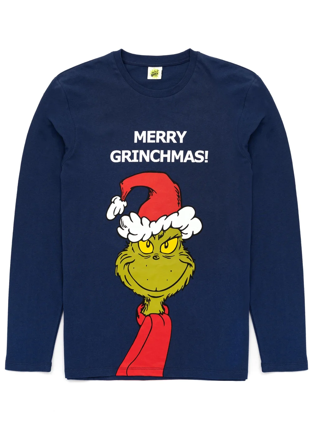 Vanilla Underground The Grinch Mens Blue Merry Grinchmas Long Sleeve Long Leg Pyjama Set (S-XXL) - 2XL Image 3
