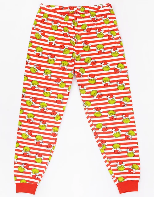 Vanilla Underground The Grinch Mens Blue Merry Grinchmas Long Sleeve Long Leg Pyjama Set (S-XXL) - 2XL Image 5