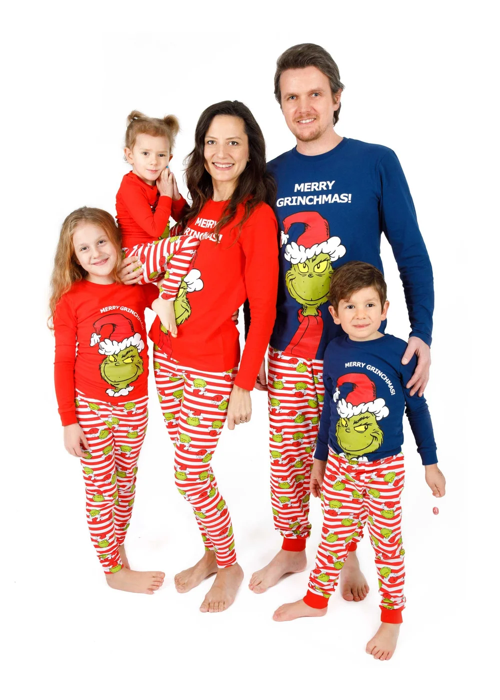 Vanilla Underground The Grinch Unisex Red Merry Grinchmas Slogan Long Sleeve Long Leg Pyjama Set (S-XL) - XL Image 1