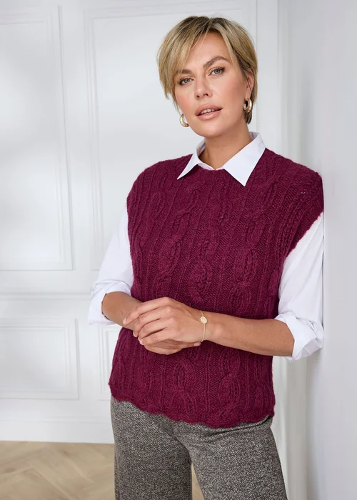 Cotton Traders Ruby Pointelle Crew Neck Vest - 18 Image 2