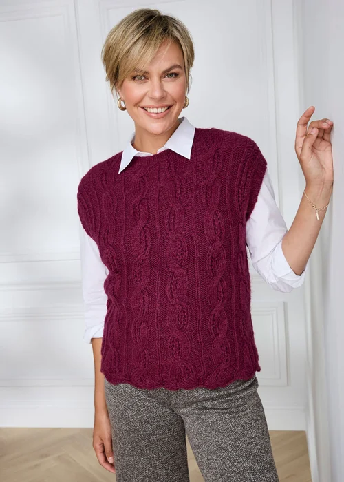 Cotton Traders Ruby Pointelle Crew Neck Vest - 18 Image 1