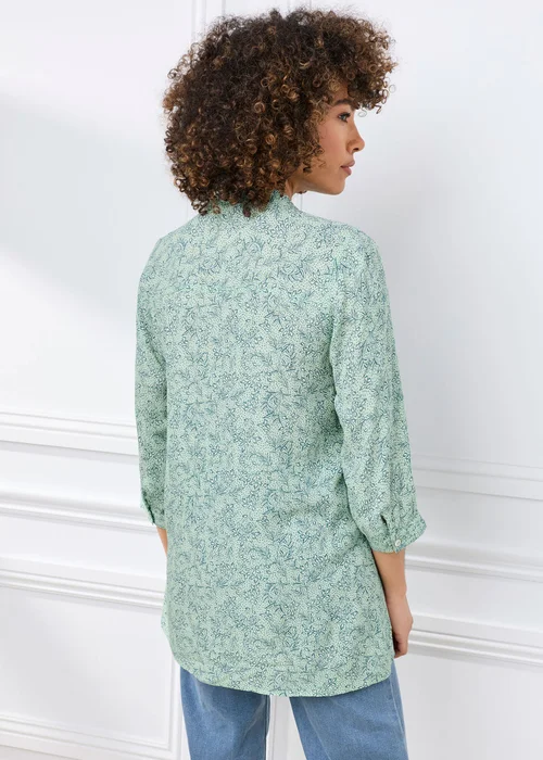 Cotton Traders Iced Mint Printed Crinkle Tunic - 10 Image 2
