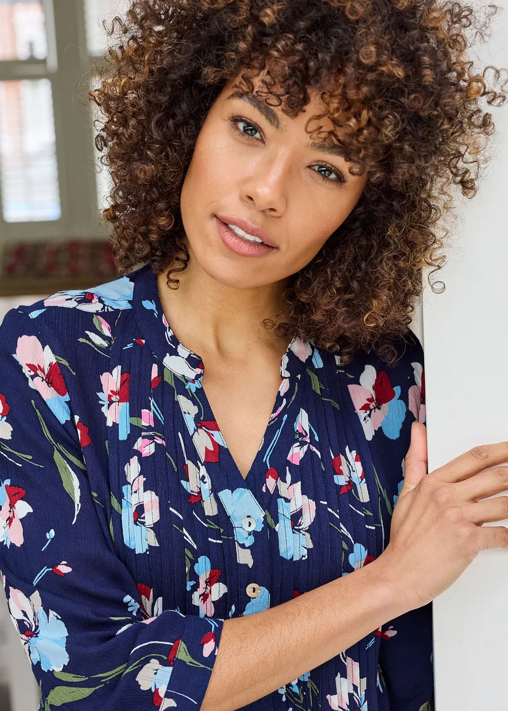 Cotton Traders Navy Printed Crinkle Tunic - 10 Image 3