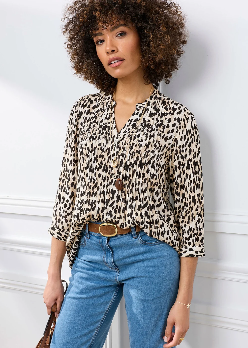 Cotton Traders Stone Printed Crinkle Tunic - 20 Image 1