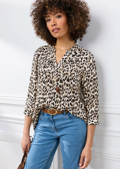 Cotton Traders Stone Printed Crinkle Tunic - 20 Image 1