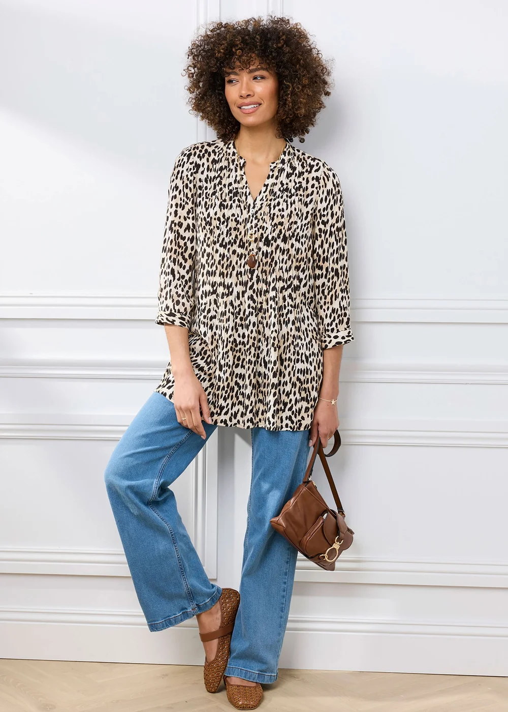 Cotton Traders Stone Printed Crinkle Tunic - 20 Image 2