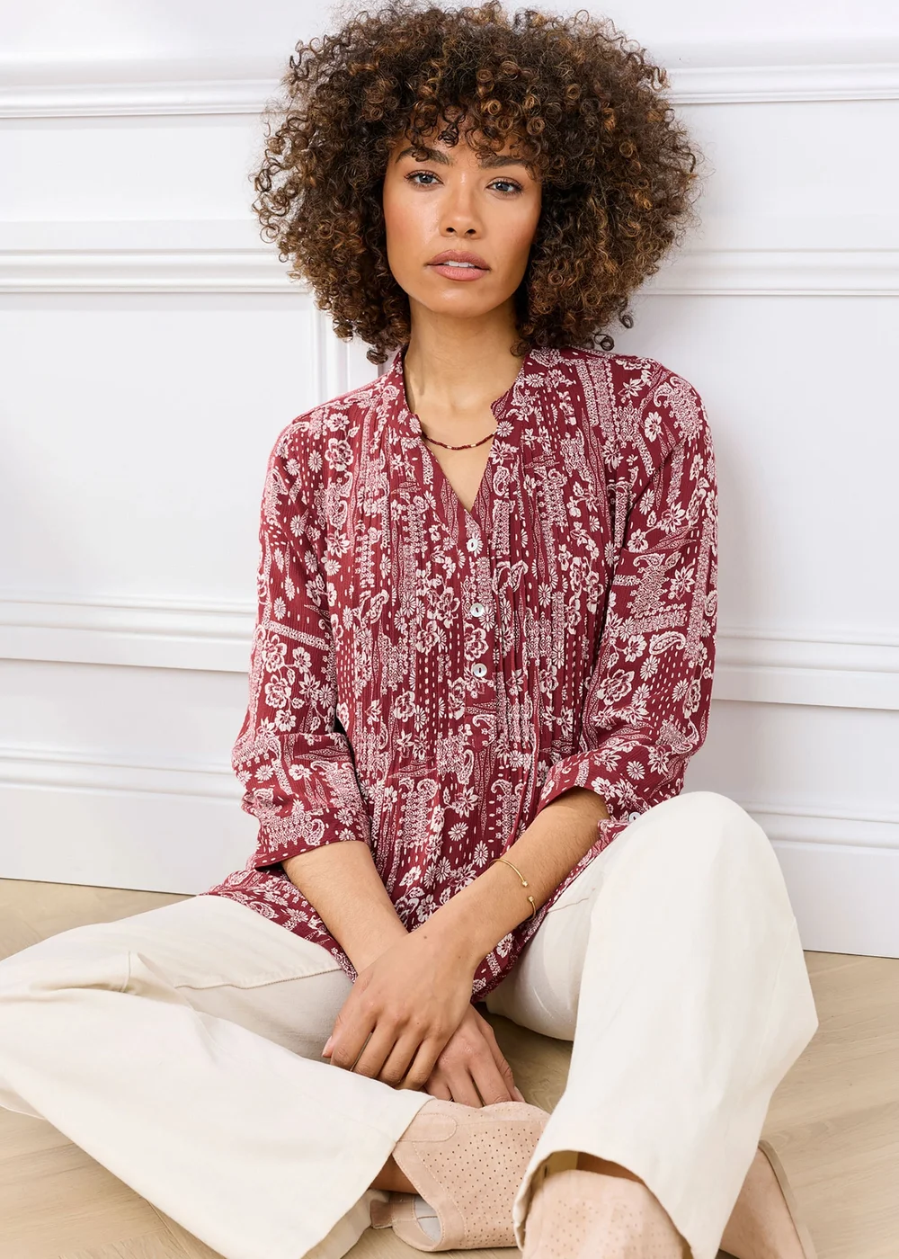 Cotton Traders Ruby Printed Crinkle Tunic - 12 Image 4