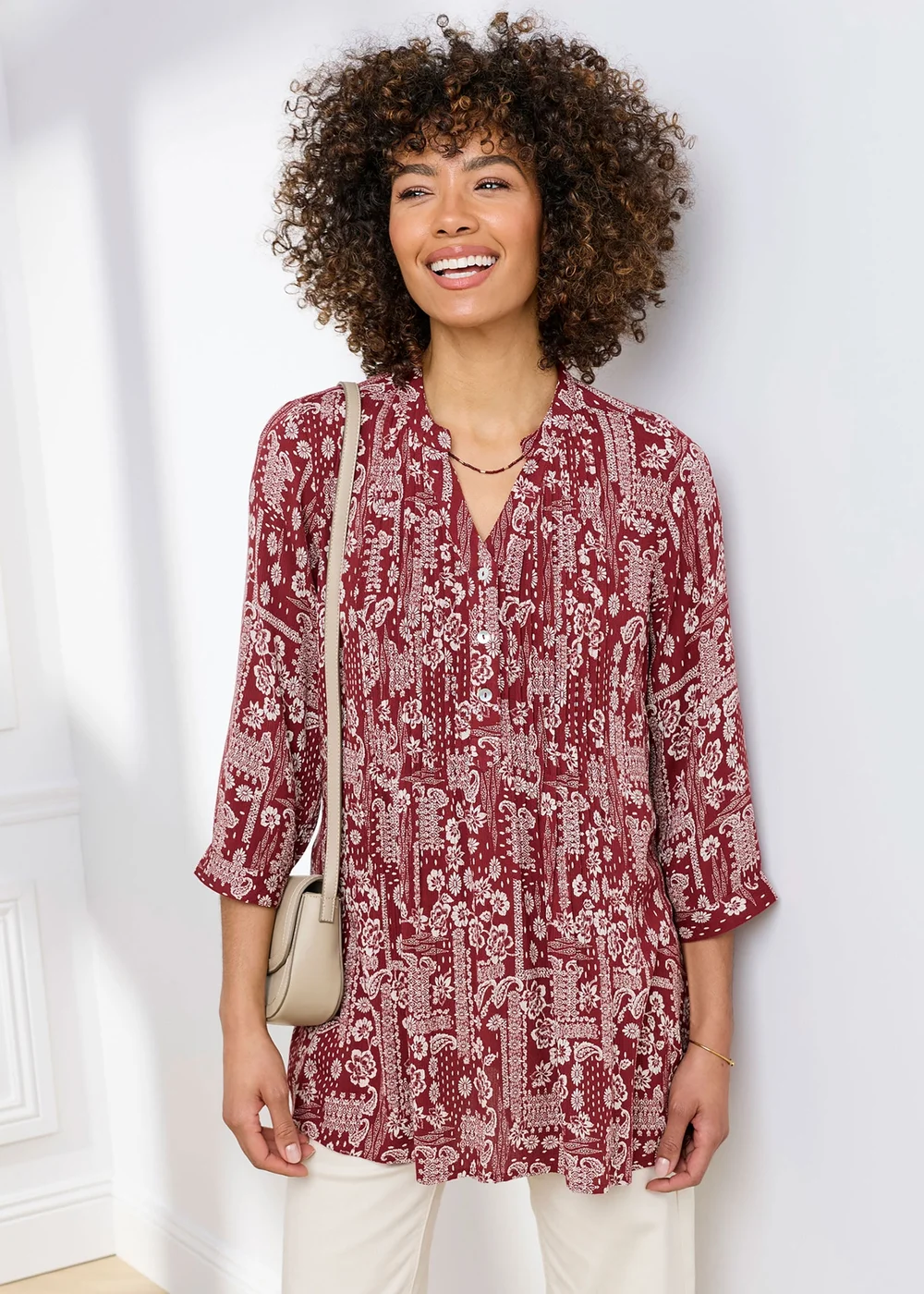 Cotton Traders Ruby Printed Crinkle Tunic - 12 Image 2