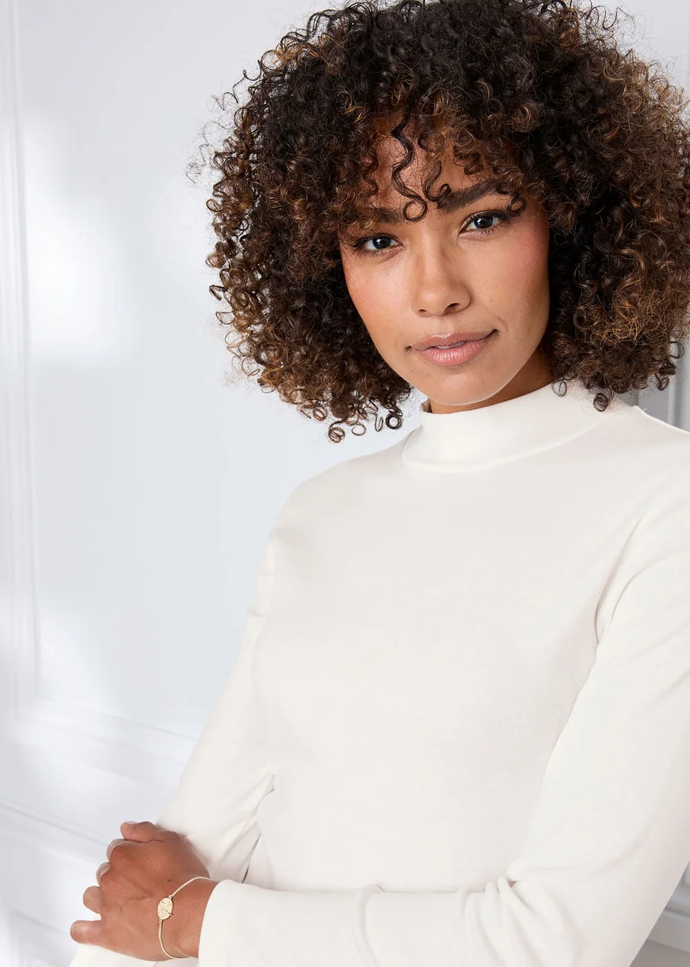Cotton Traders Pale Cream Wrinkle Free Long Sleeve Turtleneck Top - 18 Image 4