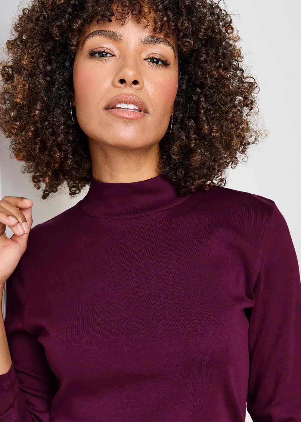 Cotton Traders Berry Wrinkle Free Long Sleeve Turtleneck Top - 10 Image 4