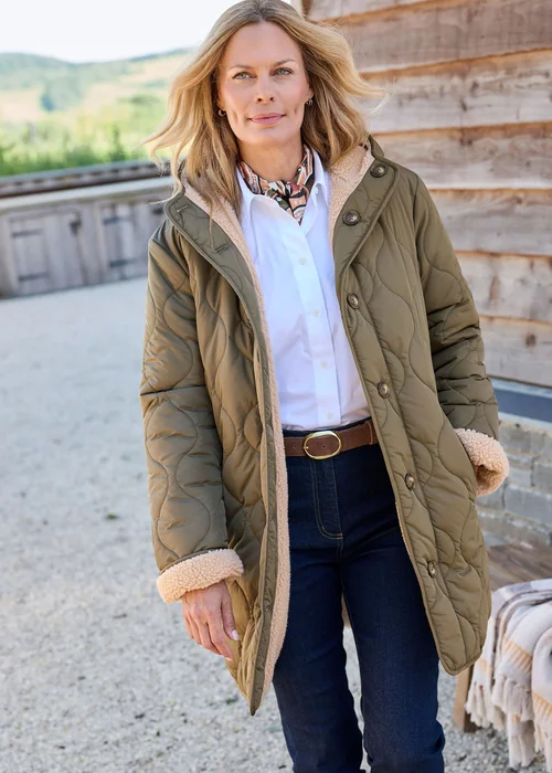 Cotton Traders Deep Khaki Reversible Coat - 22 Image 1