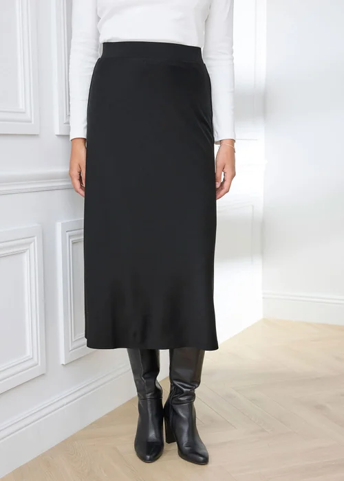 Cotton Traders Black Pull On Jersey Maxi Skirt - 10 Image 2