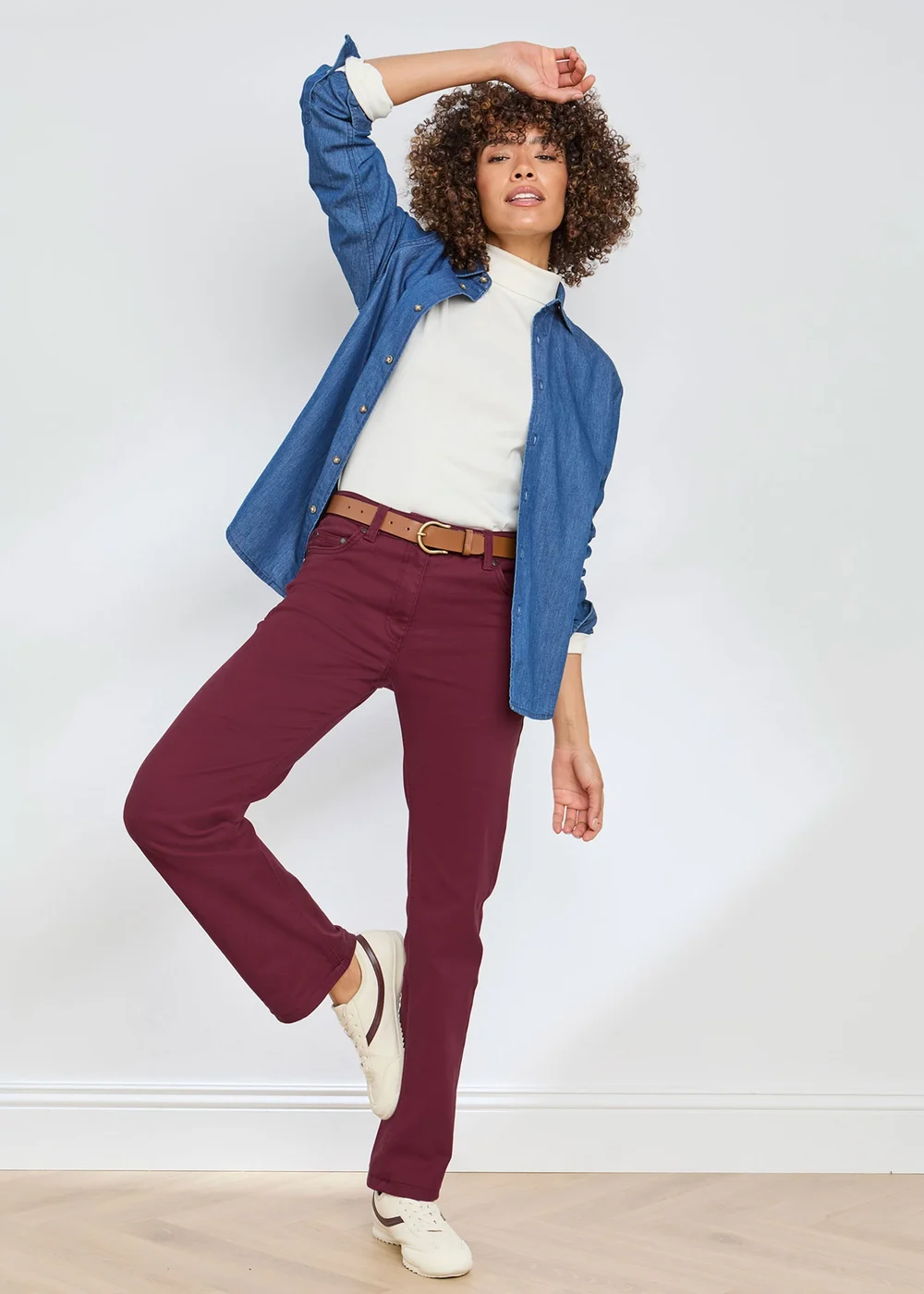 Cotton Traders Bordeaux Womens Coloured Jeans - 8/L27 Image 1