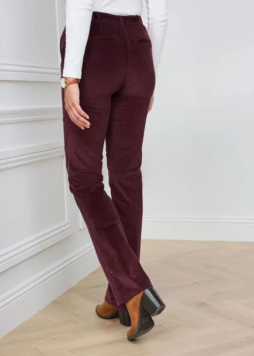 Cotton Traders Merlot Adjustable Waist Cord Straight Leg Trousers - 24/L29 Image 3