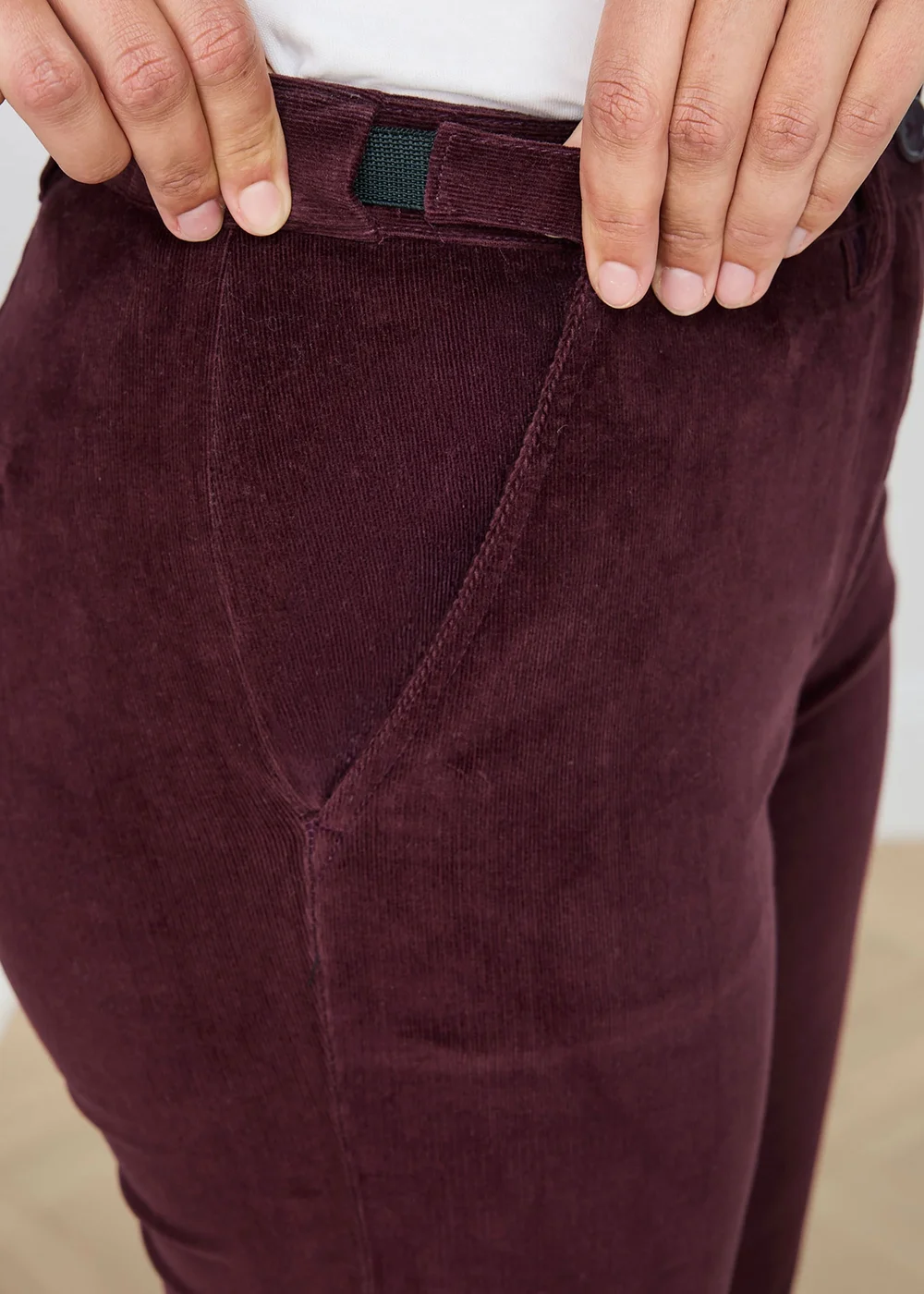 Cotton Traders Merlot Adjustable Waist Cord Straight Leg Trousers - 24/L29 Image 4