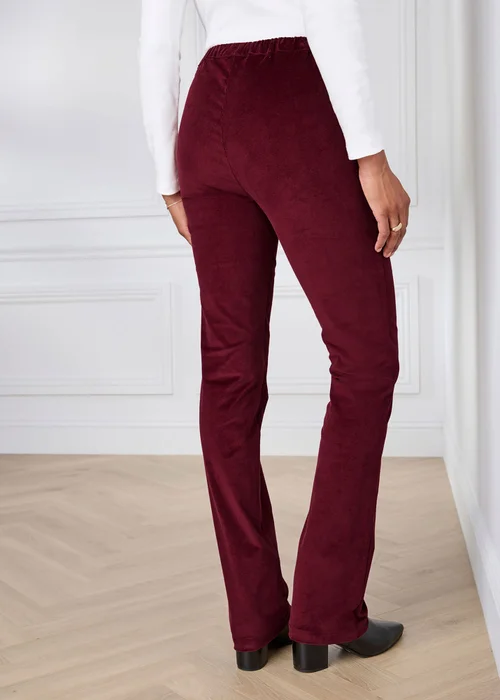 Cotton Traders Claret Straight Leg Pull On Cord Trousers - 14/L27 Image 3
