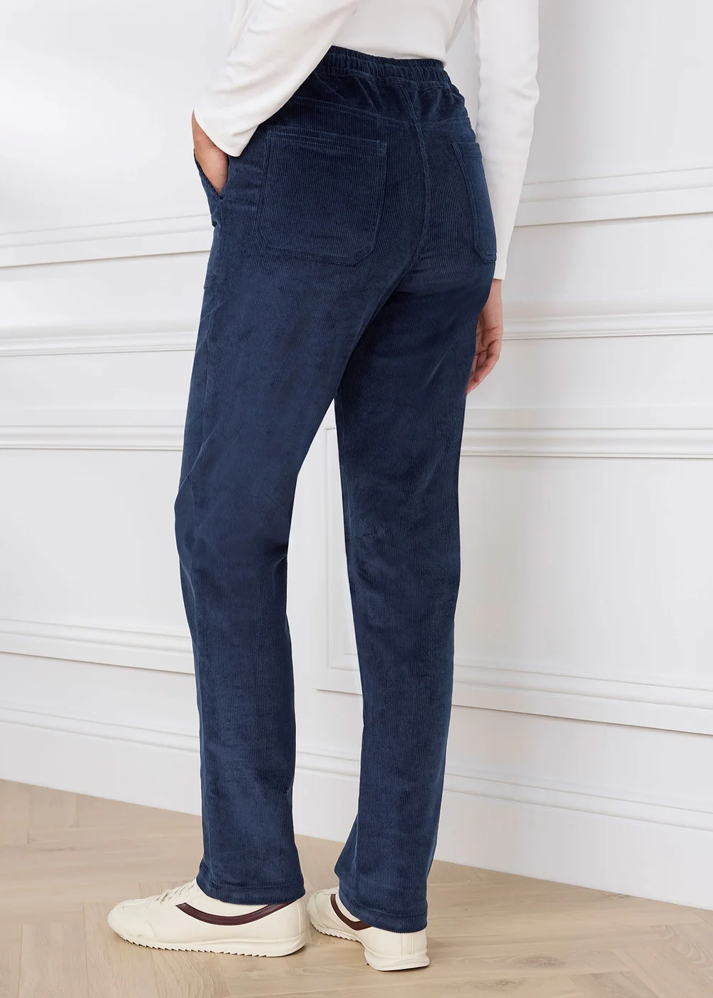 Cotton Traders Midnight Cord Pull On Trousers - 14/L29 Image 3