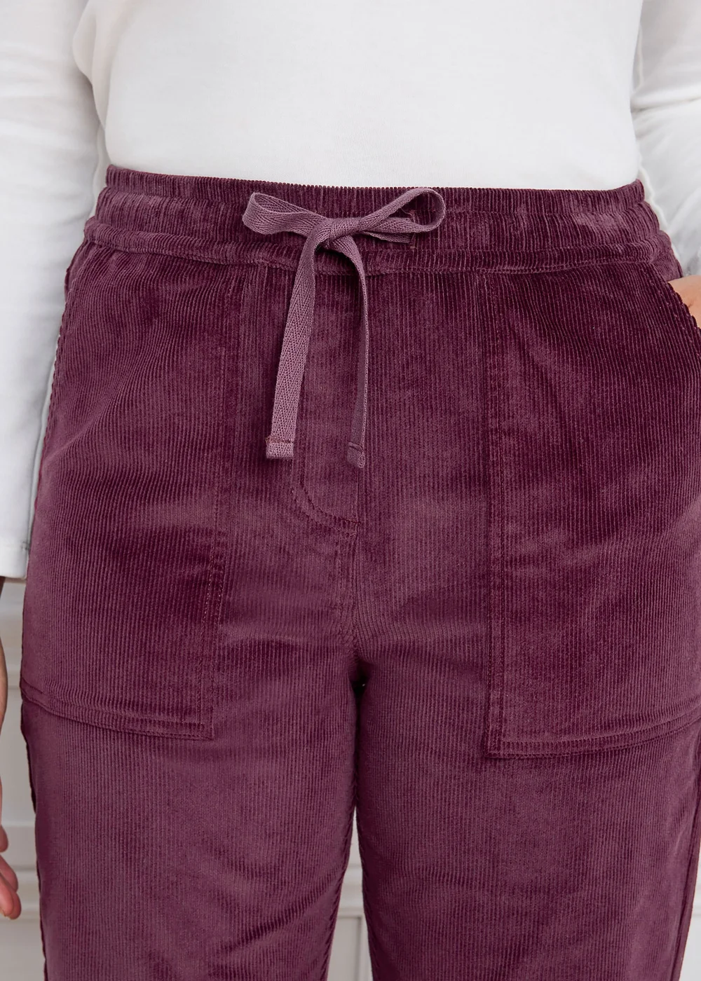 Cotton Traders Mulberry Cord Pull On Trousers - 22/L29 Image 4