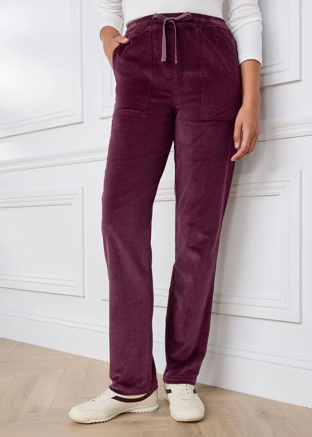 Cotton Traders Mulberry Cord Pull On Trousers - 22/L29 Image 2