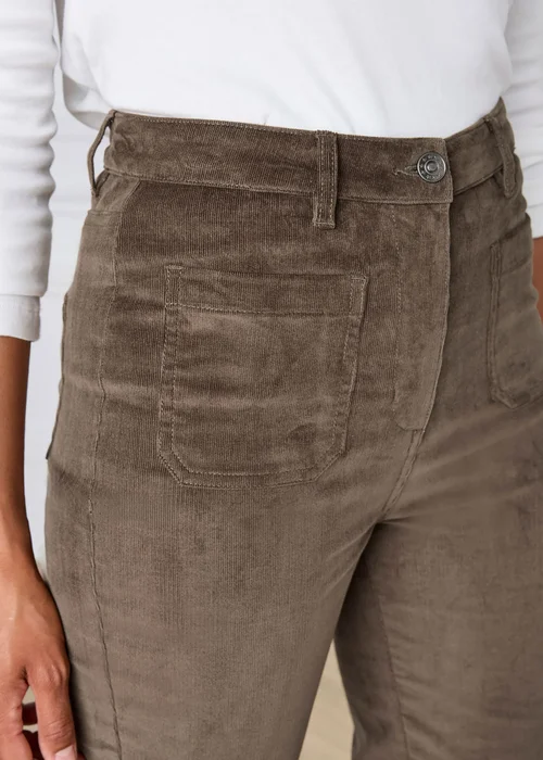 Cotton Traders Bark Slim Flare Stretch Cord Trousers - 18/L29 Image 4