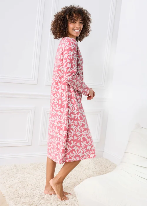 Cotton Traders Vintage Pink 2 Pack Fleece Nightdresses - 10-12 Image 4