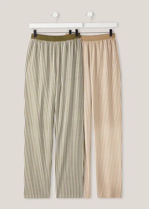 Cotton Traders Multi 2 Pack Cotton Rich PJ Bottoms - 16 Image 1