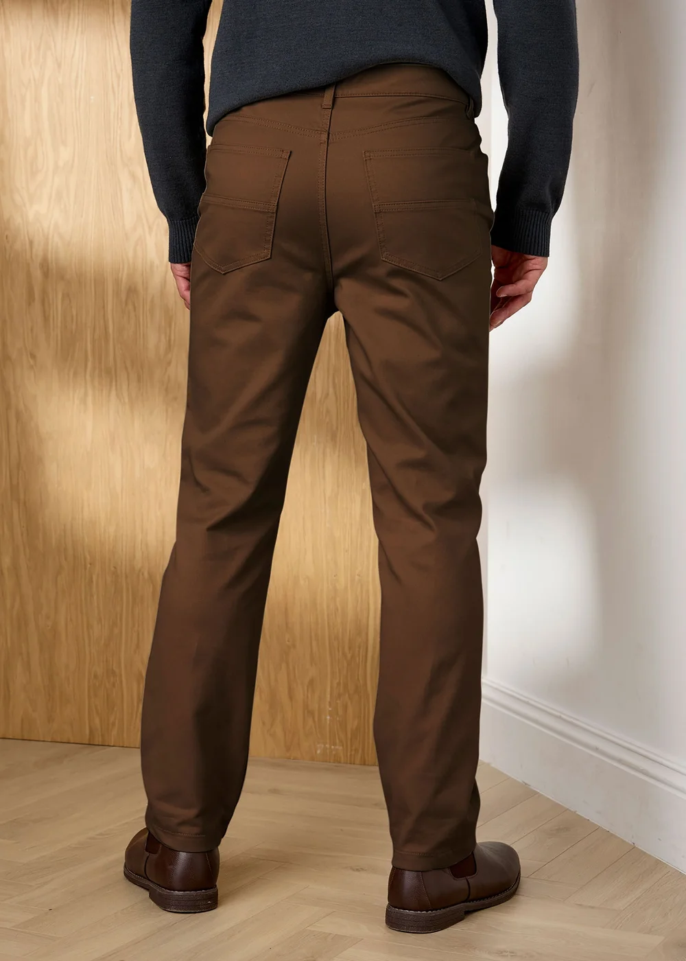 Cotton Traders Dark Brown Signature Twill Trouser - 36/L29 Image 3