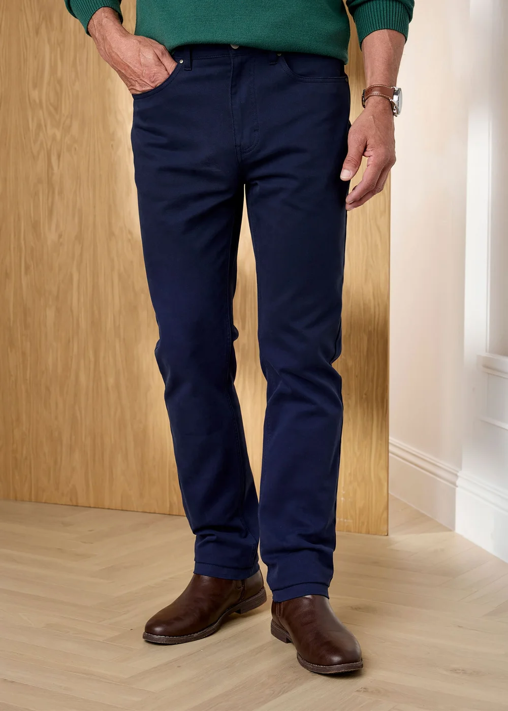 Cotton Traders Navy Signature Twill Trouser - 46/L27 Image 2