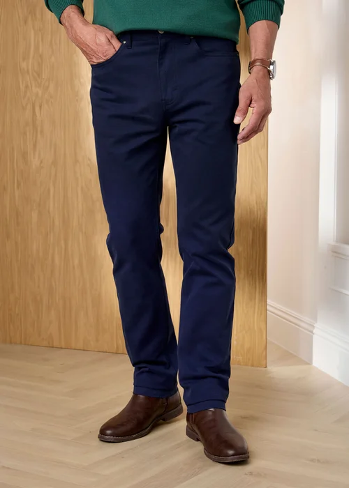 Cotton Traders Navy Signature Twill Trouser - 46/L27 Image 2